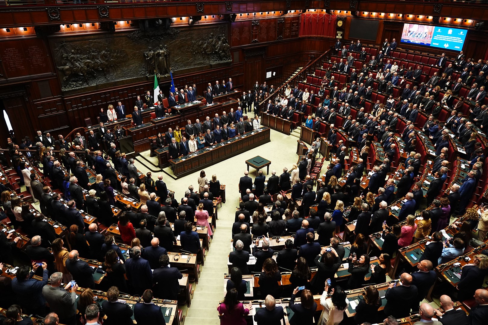 The King arrives to deliver a speech to the Italian parliament in Rome (Aaron Chown/PA)