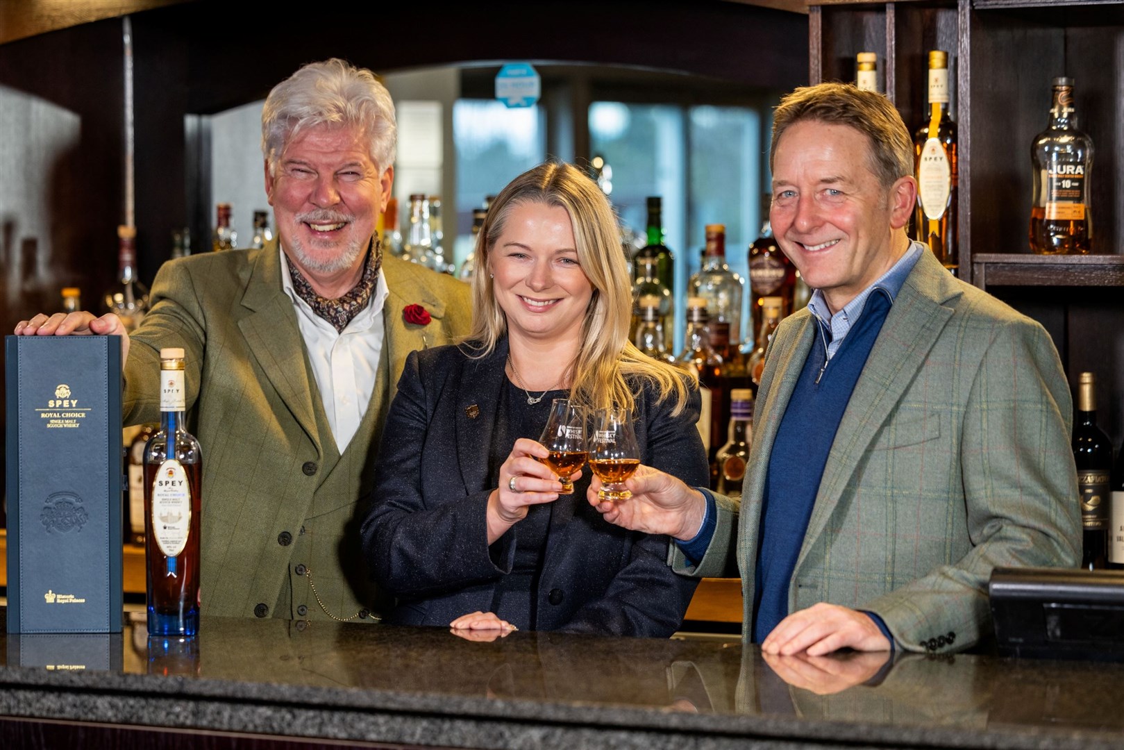 John McDonough, Claire Armstrong, director of sales at the Macdonald Aviemore Resort and festival chair Henry Angus.