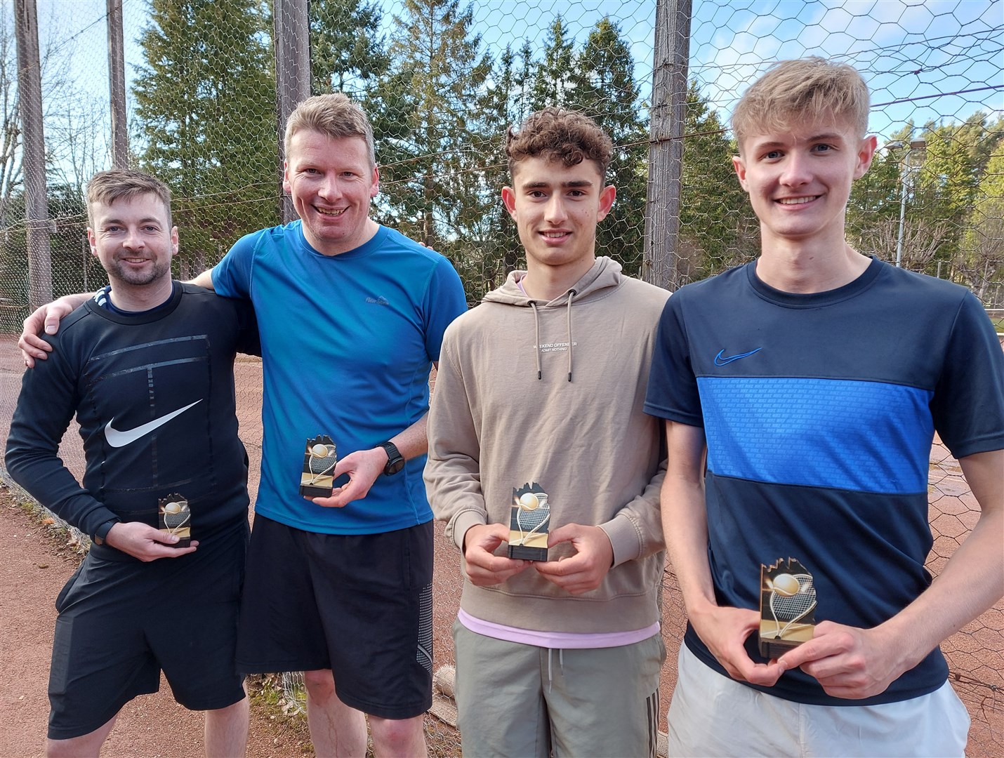 Men’s finalists Scott Henderson and Adrian Duthie (Inverness) who just lost out to visitors Coll Smith and Thomas Petrie in thrid set 10-point tie-break.