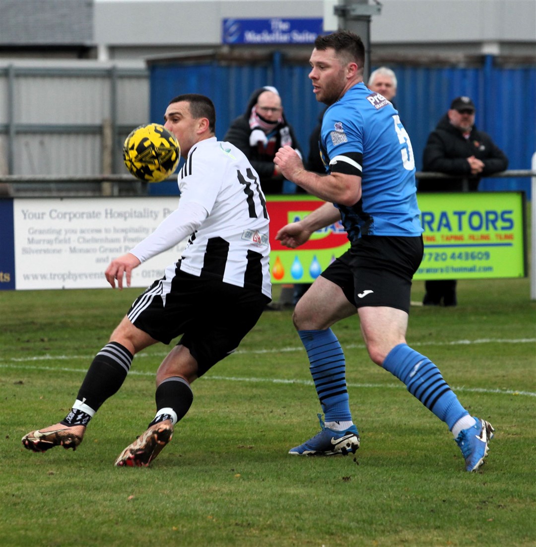 Steve MacDonald (right) scored a bullet header to make it 2-2 against Fraserburgh on Saturday.