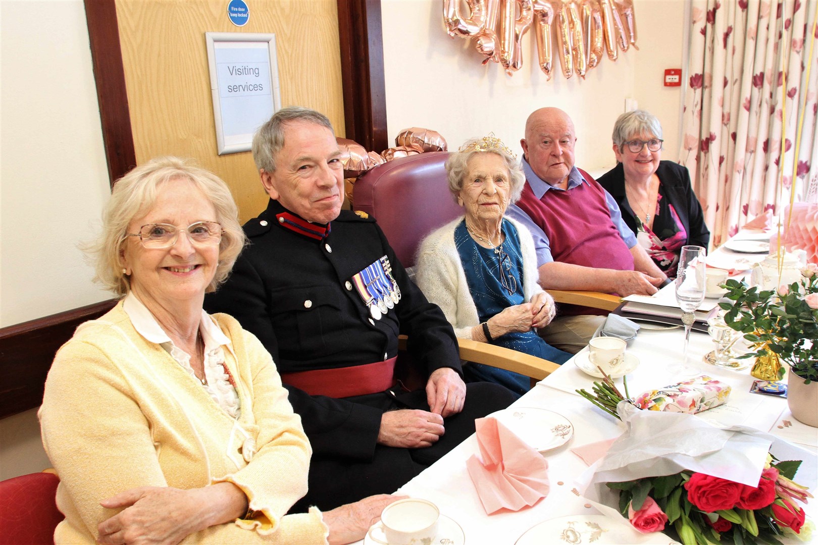 HAPPY BIRTHDAY! From left, daughter Gaynoll Craig, Douglas Young, Isobel, son John and daughter-in-law Kit