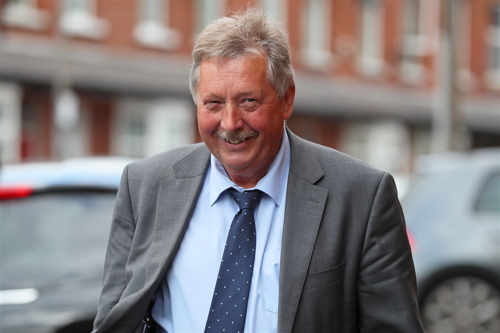 DUP MP Sammy Wilson arriving at the party officer meeting in Belfast (Brian Lawless/PA)