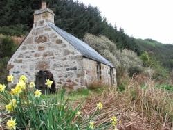 The old fishermen’s bothy with the rusty winch beside it.