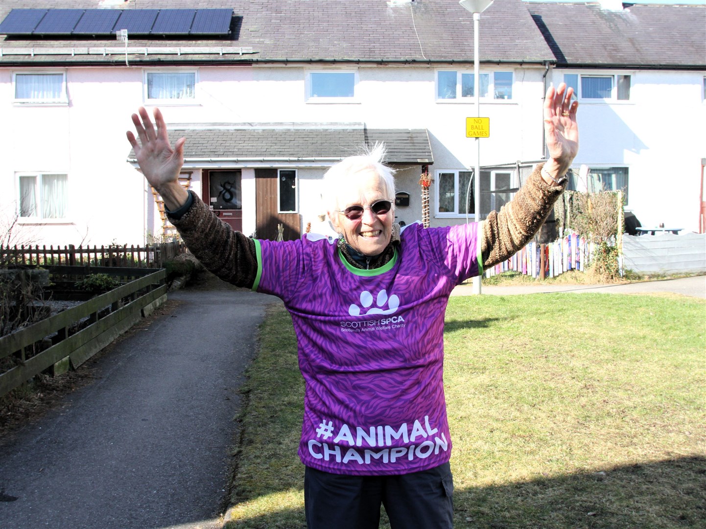 BEEN THERE, DONE IT, GOT THE T-SHIRT: Anne Wakeling celebrating at home in Aviemore after the adventure