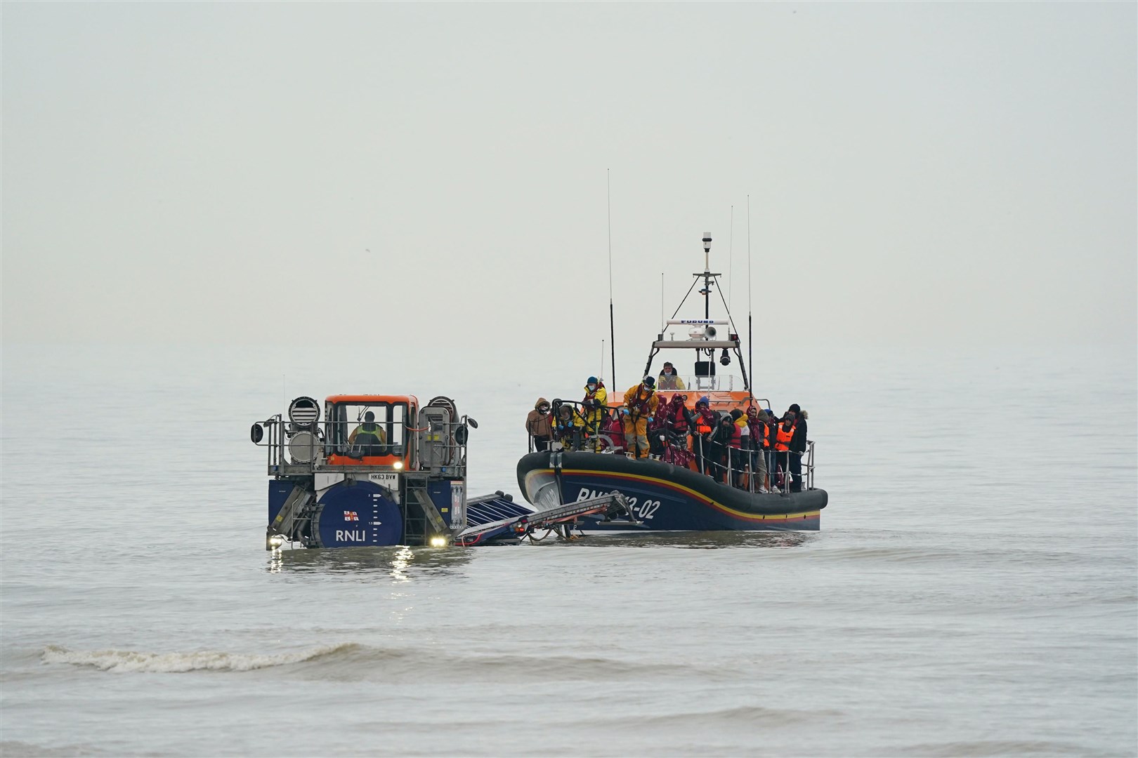 It has been estimated more than 1,300 people crossed the English Channel to the UK on board small boats in January (Gareth Fuller/PA)
