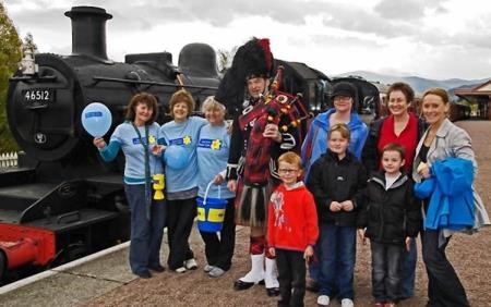 Some of those who got on-board with the fundraiser last year pictured at the Aviemore station