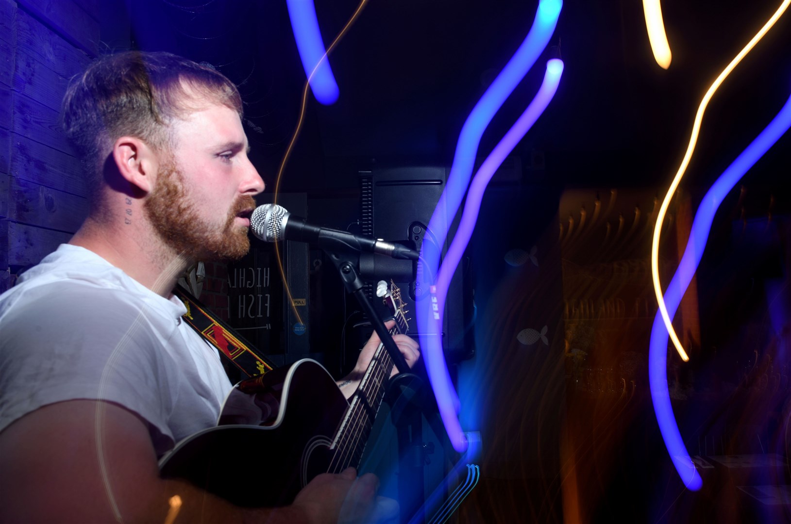 DONE TO A TURN: The night's entertainment came from local troubadour Dylan James Tierney Picture: James Mackenzie