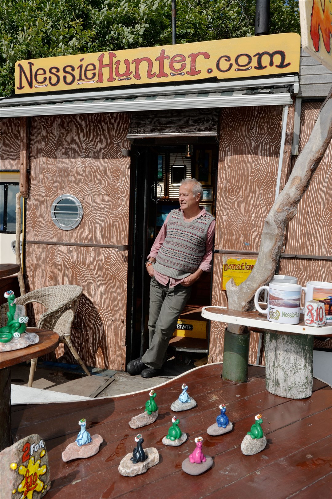 Steve Feltham at his base at Dores Beach.