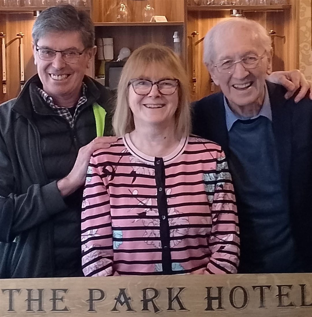 Highland Heroes 2025 fundraiser nominee Steve Hicks (left) with Sandra Campbell and Ian Sinclair.