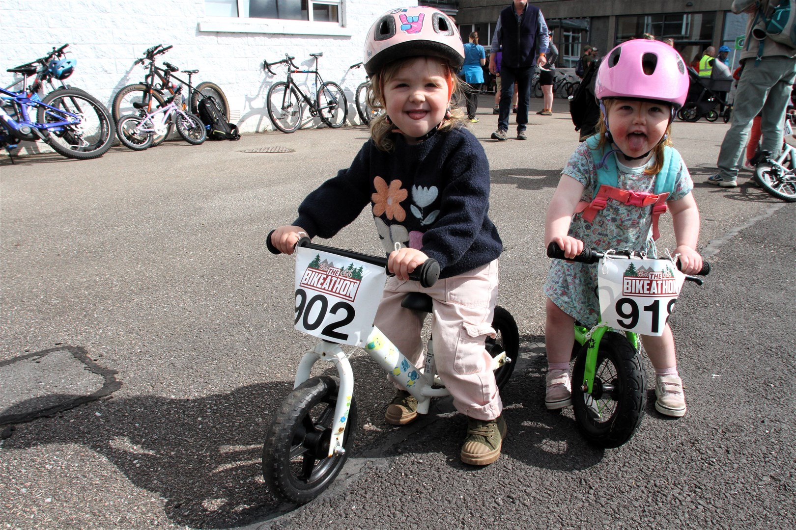 STARS: Kincraig two year olds Minnie Roberts and Eva Devereux (right) ready to go.