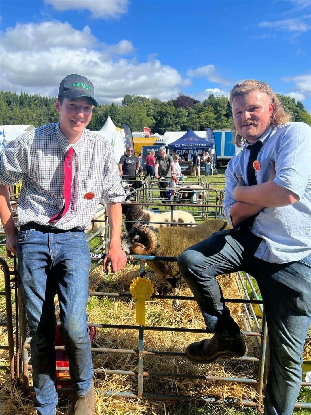 Hayden Taylor-Ramsay (Timmy) with employer Alastair Davidson (right) at the Grantown Show last year.