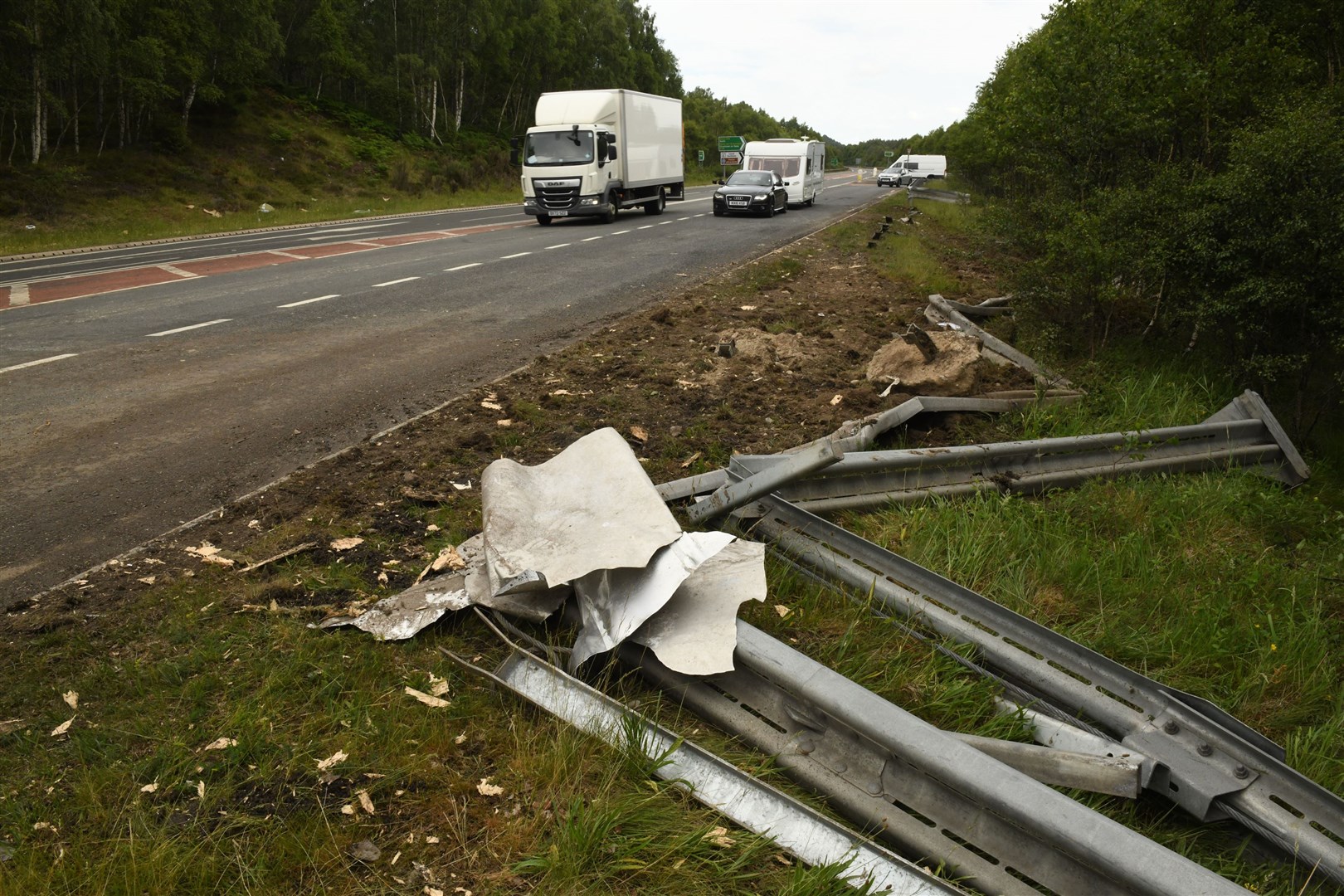 A9 crash scene at Granish, Aviemore.