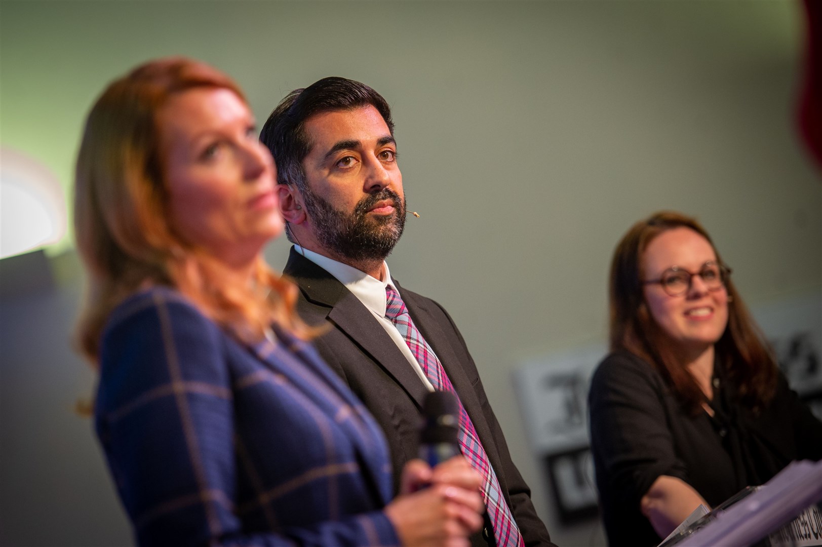 Ash Regan, Humza Yousaf and Kate Forbes. Picture: Callum Mackay..