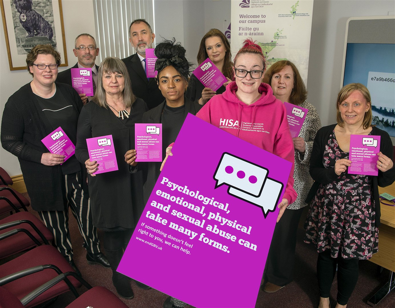 At the event were (from left) Gillian Gunn, DCI Vincent Mclaughlin, Anni Donaldson, Iain Morrison, Shuwanna Aaron, Fiona Drouet, Sorcha Kirker, Elaine Fetherston, AND Lyndsay MacColl.