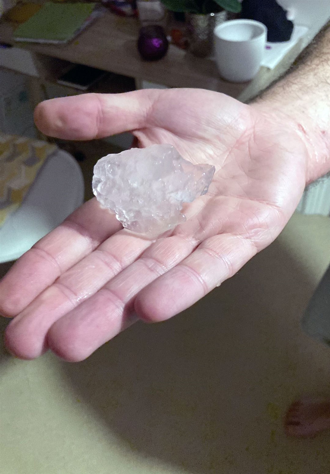 Suzie Phillips from Jersey said she saw hailstones ‘bigger than a golf ball’ overnight (Suzie Phillips/PA)