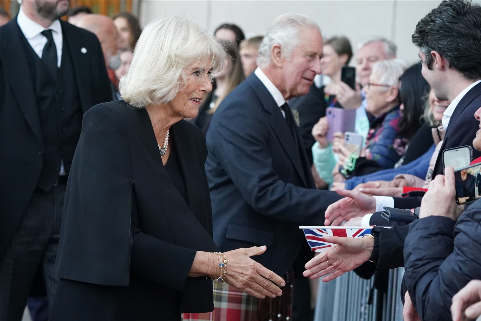 Charles and Camilla met members of the public when they left the Scottish Parliament (Andrew Milligan/PA)