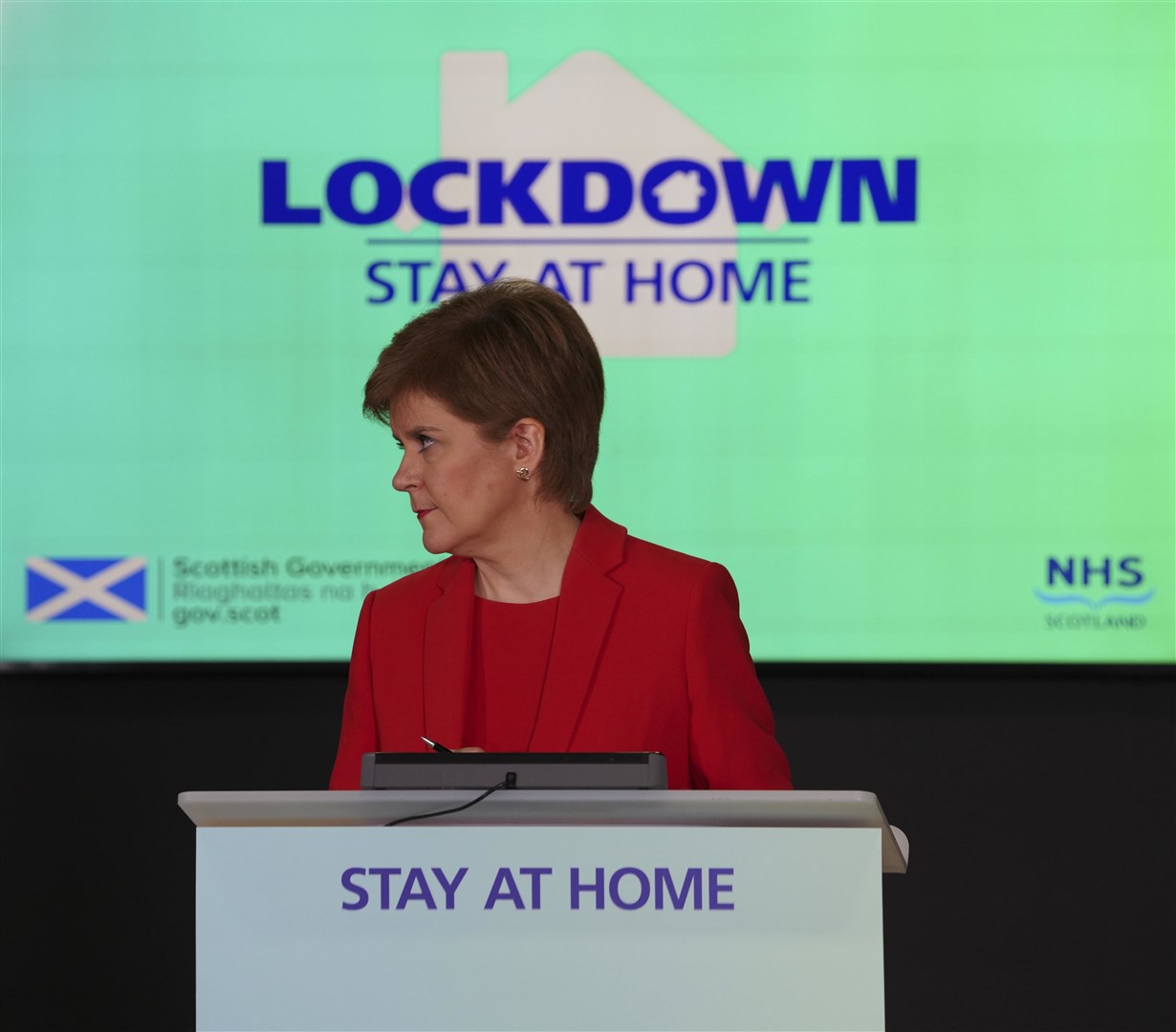 First Minister Nicola Sturgeon at a daily briefing.