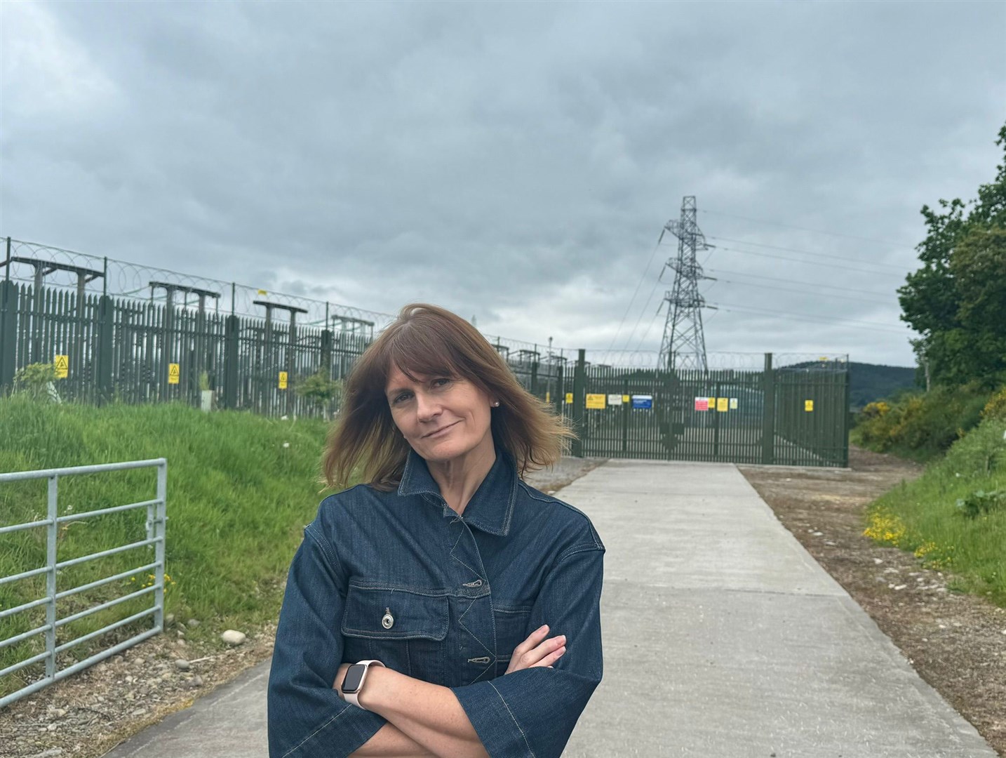 Councillor Helen Crawford pictured outside the current Beauly substation.