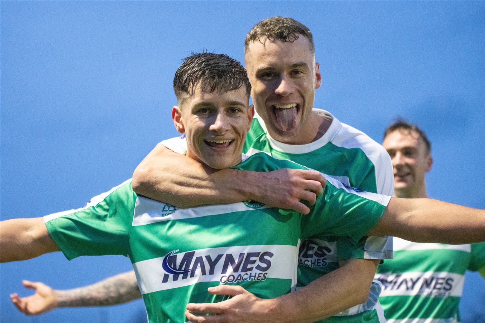 Max Barry (left) was Buckie Thistle double goal hero at Brechin. Picture: Daniel Forsyth