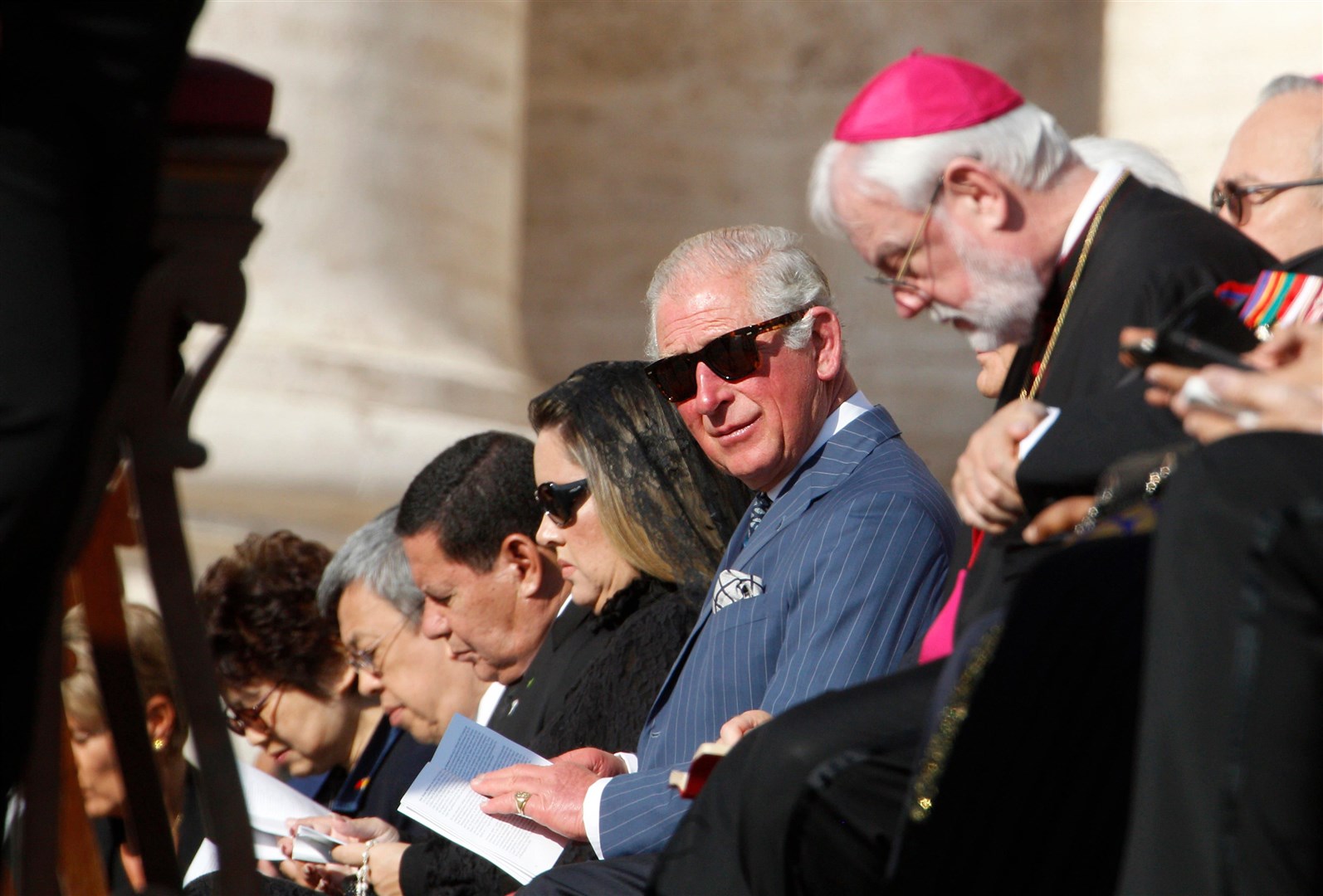 The Prince of Wales attends a Mass celebrated by Pope Francis for the canonisation of Cardinal Newman in St Peter’s Square, Vatican City, in October 2019 (Alamy/PA)