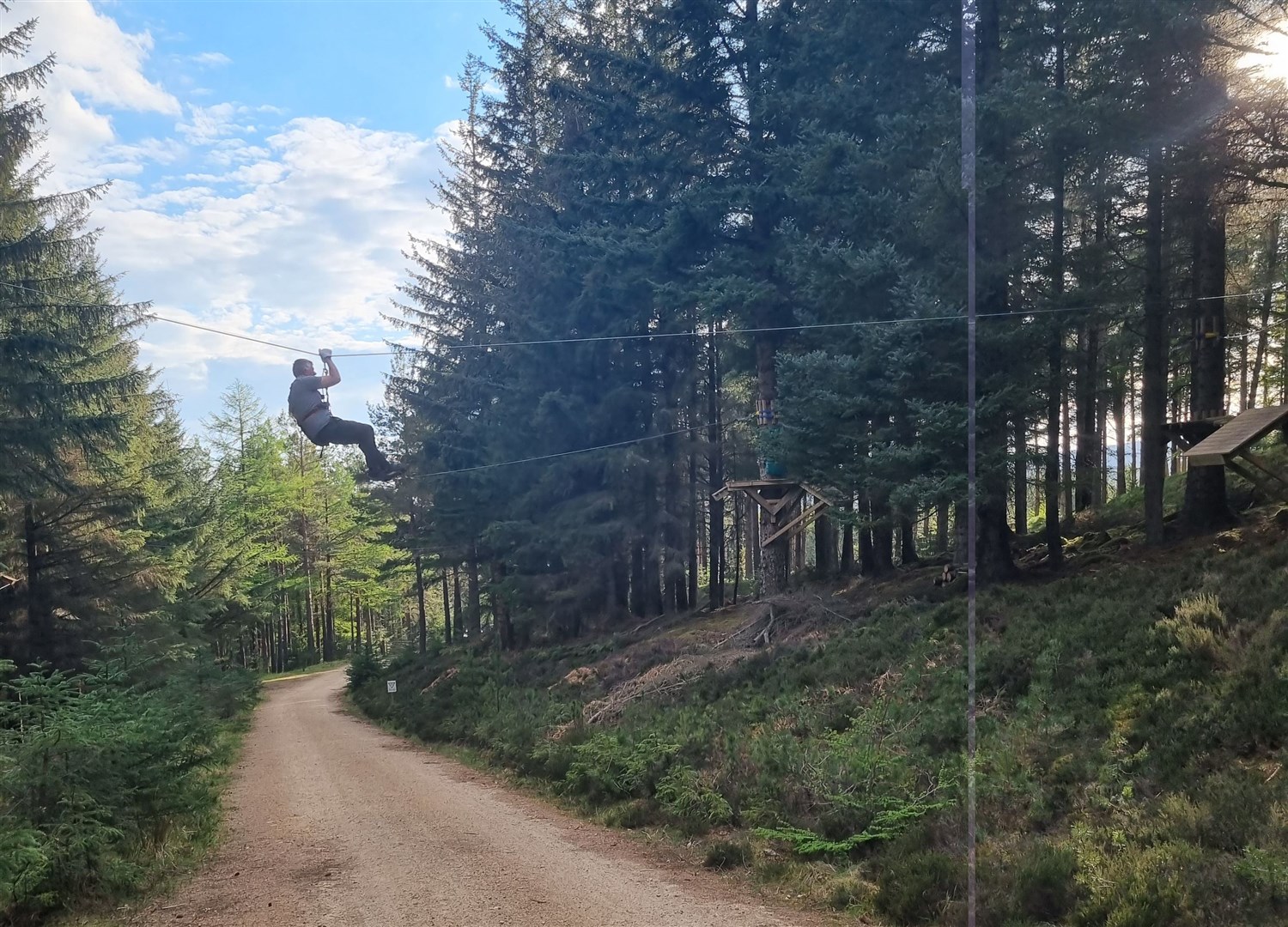 It features 13 zip wires and two high bridges.