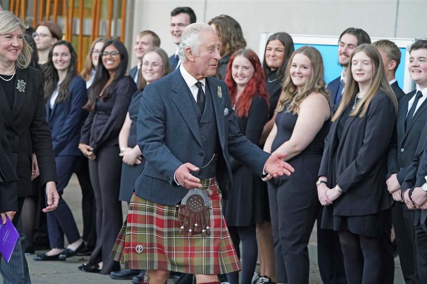Charles leaves the Scottish Parliament at Holyrood (Andrew Milligan/PA)