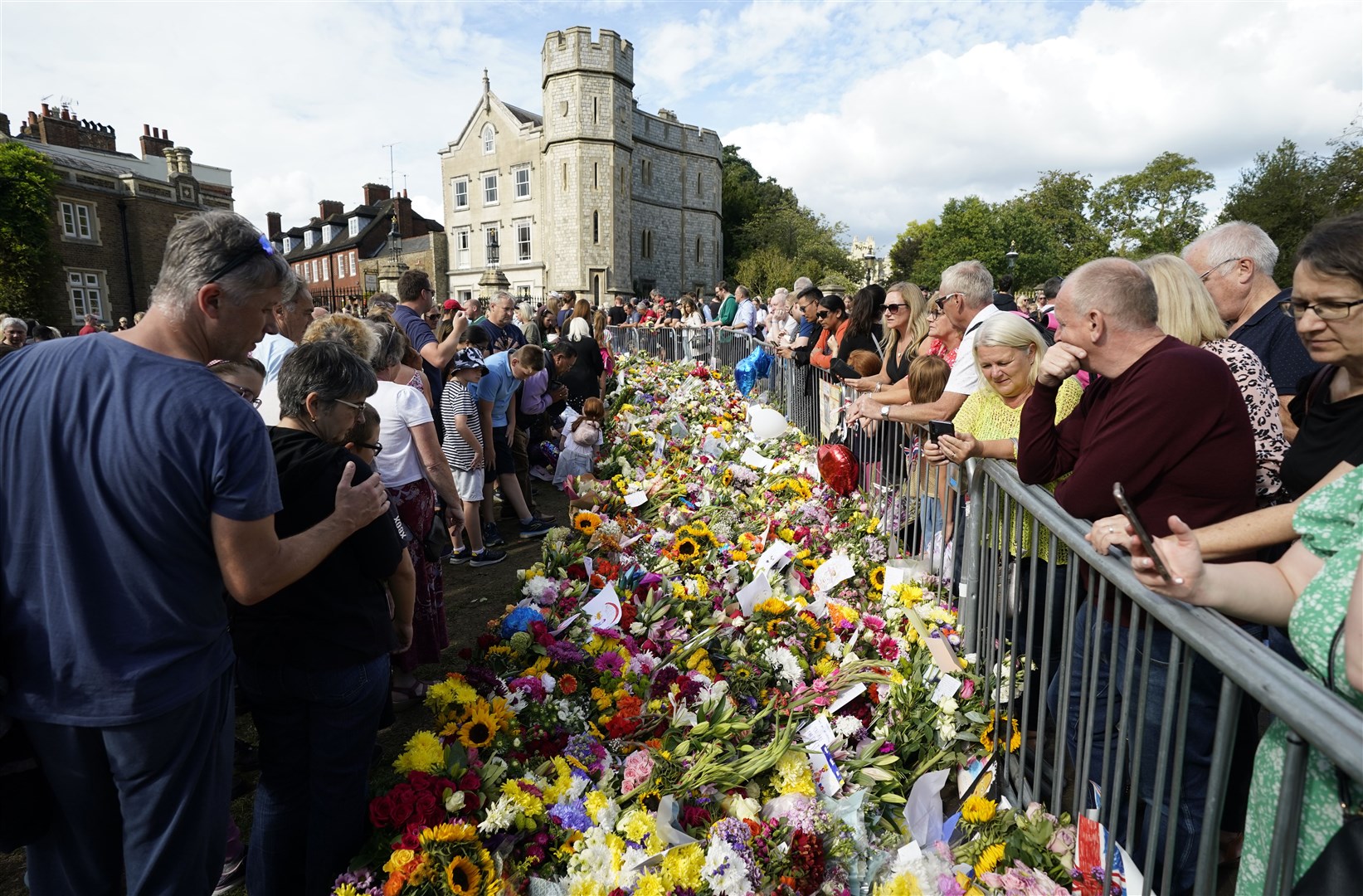 Well-wishers at Windsor Castle (Andrew Matthews/PA)