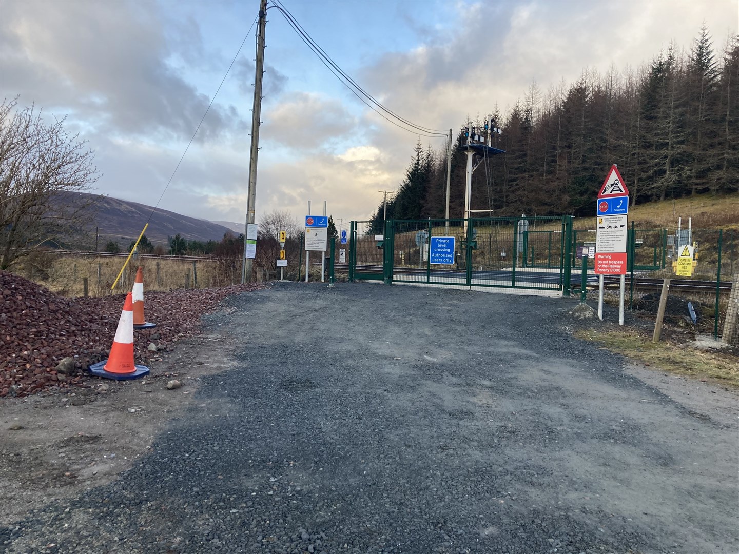 The new fencing and gates at Ben Alder crossing in Dalwhinnie.