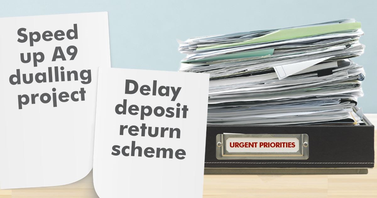 A9 and deposit return scheme priorities for the new First Minister.