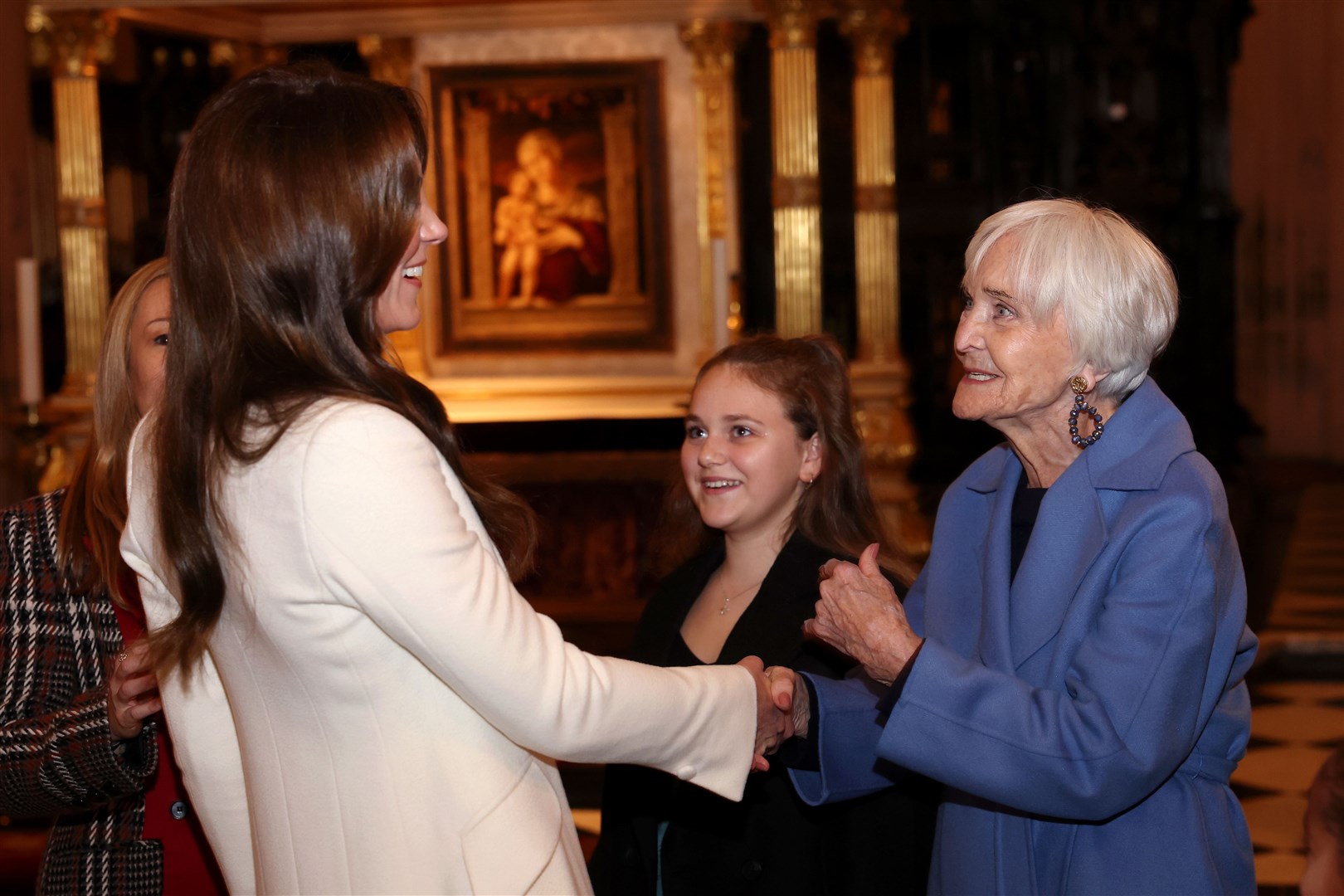 The Princess of Wales speaks with Dame Sheila Hancock ahead of the Royal Carols – Together At Christmas service (Chris Jackson/PA)