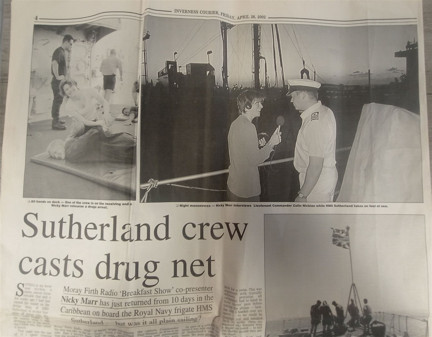 Nicky Marr's first article in The Inverness Courier.