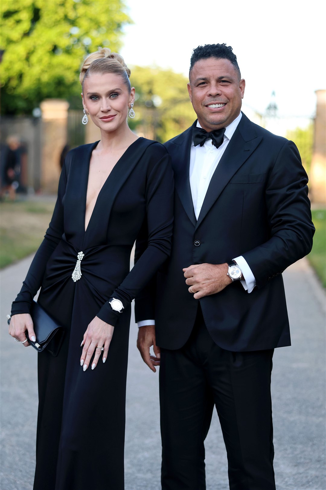 Ronaldo Nazario and Celina Locks attend the Elephant Family’s Wonders of the Wild event to celebrate art and conservation at Kew Gardens (Chris Jackson/PA)