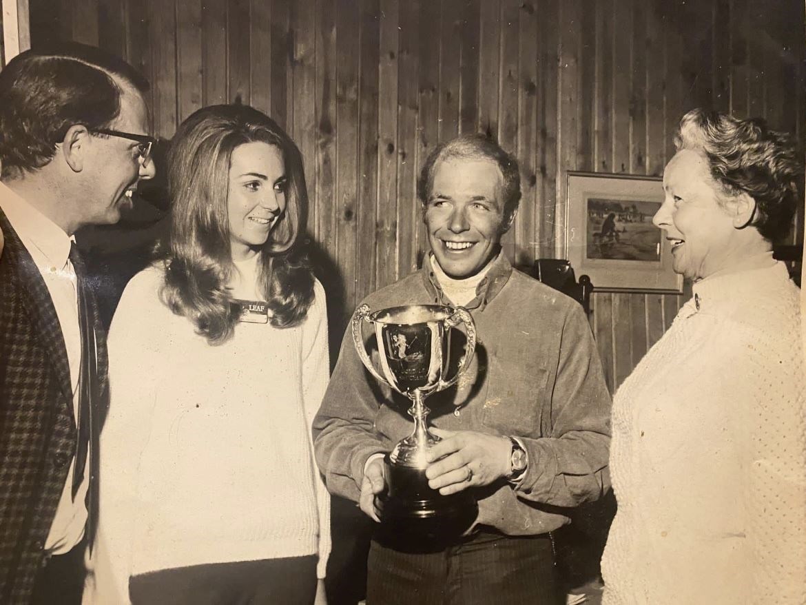 Ian Baxter was the one of the very best skiers of his era and one of the last great ski pioneers of the Cairngorms. Here he is pictured receiving the Scottish ski champion trophy in 1969.