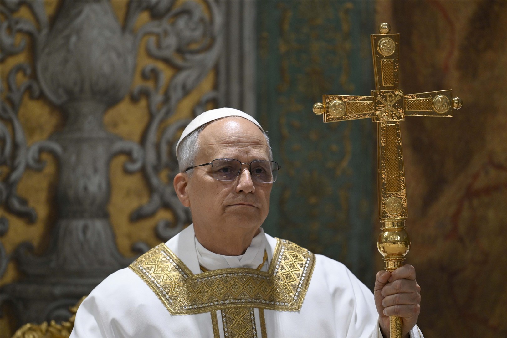 Pope Leo XIV was elected during the secret conclave meeting of cardinals on Thursday (Vatican Media via AP)