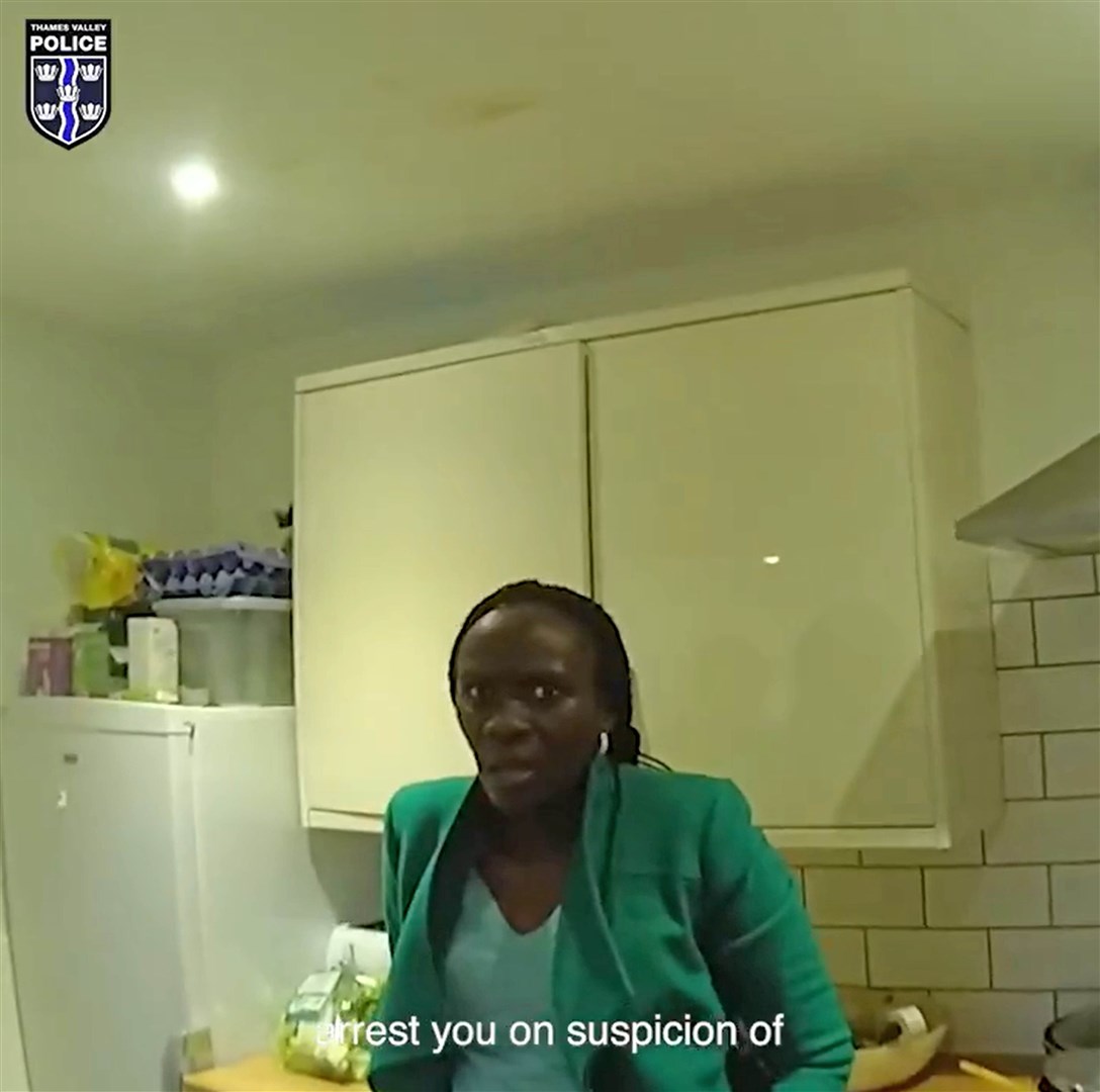 The arrest of Lydia Mugambe (Thames Valley Police/PA)