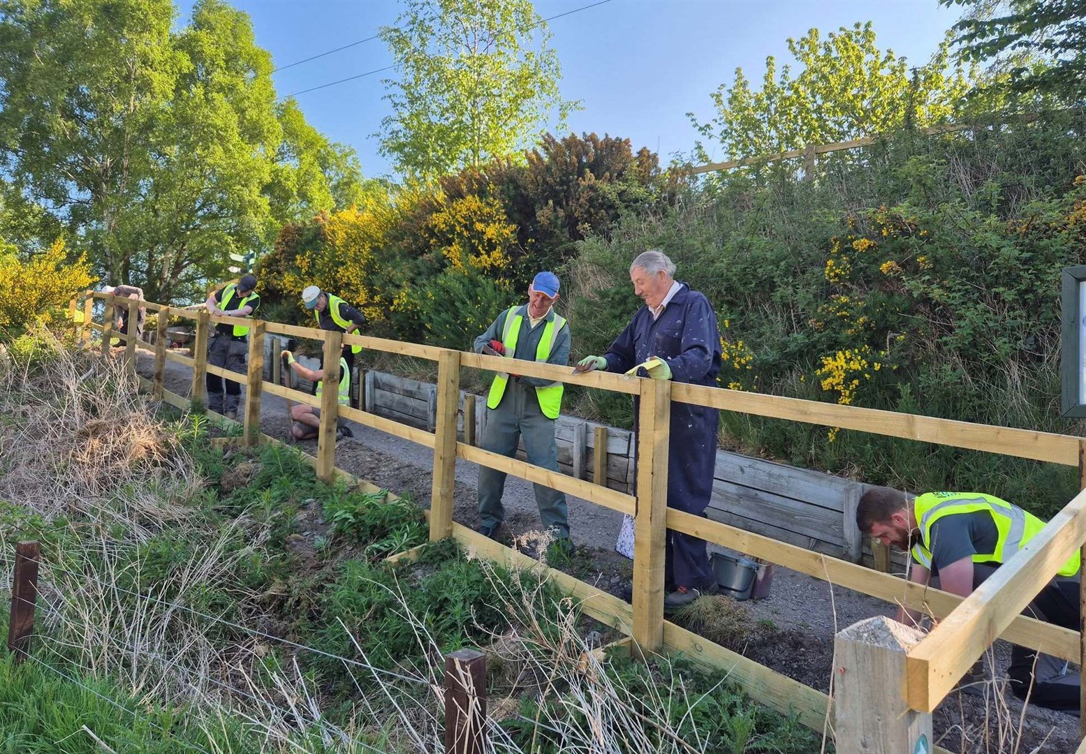 Dava Way Association volunteers working on the path from Dallas Dhu.Picture by Jaimey Bryceland