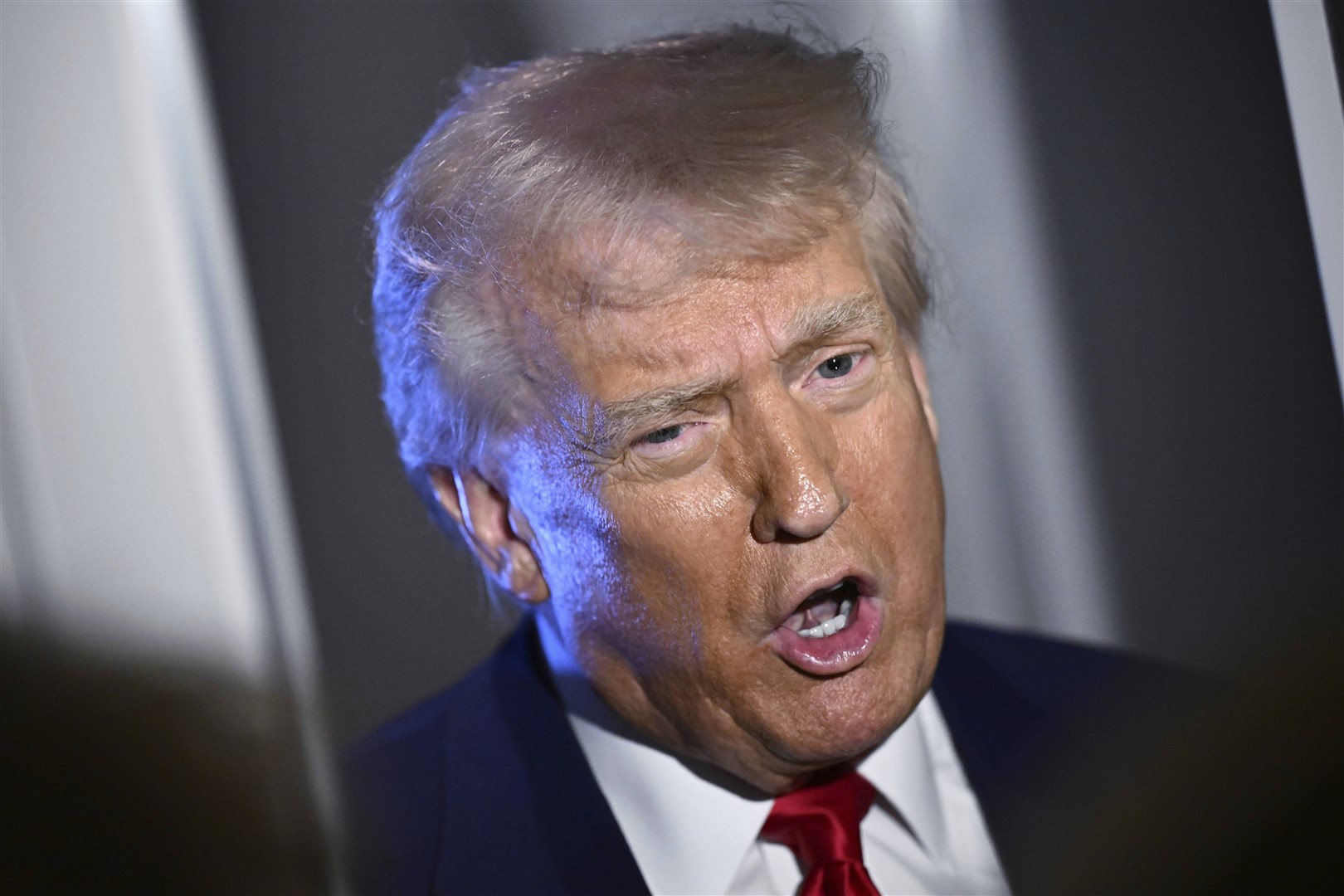 Mr Trump urged Americans to ‘hang tough’ as his tariffs took effect (AP)