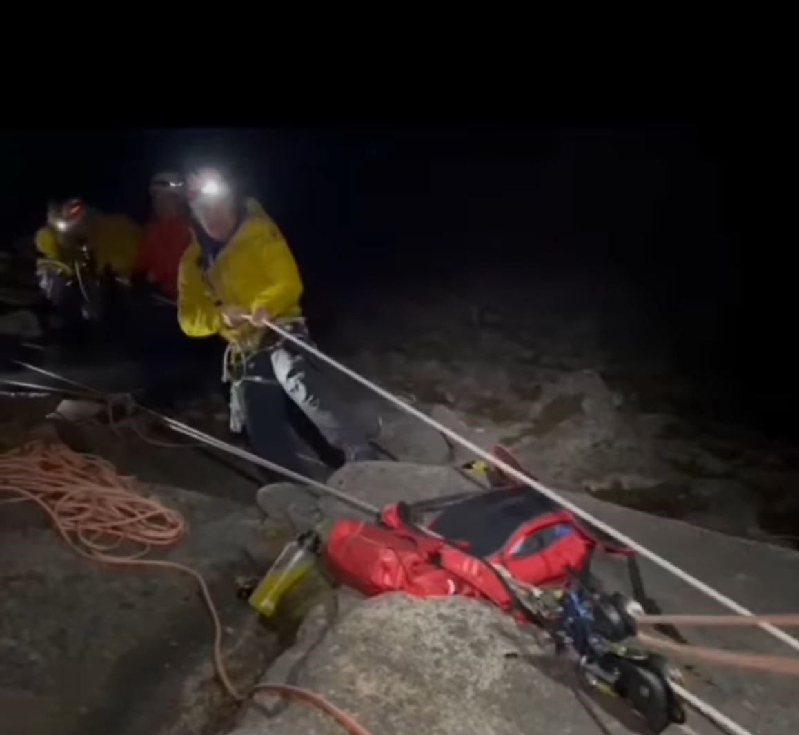 Members of the Cairngorms Mountain Rescue Team pulled one of the climbers to safety from the Shelterstone crag.