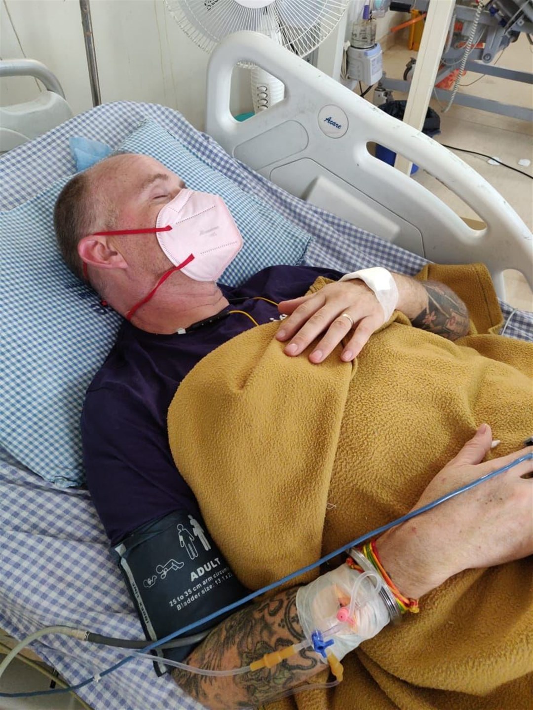 Ian Jones in intensive care (Handout/PA)