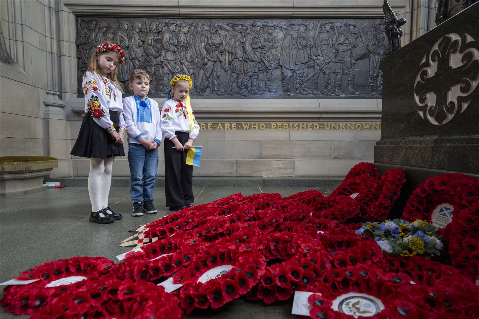 Members of the Ukrainian community marked three years of the war earlier this week (Jane Barlow/PA)