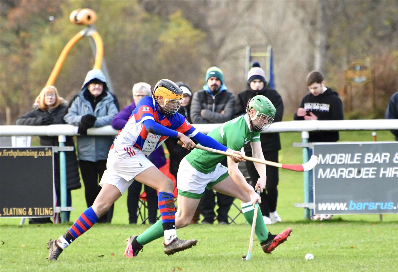 Fergus Sherlock makes a lunge for the ball in the U17 final. Picture: Fiona Young.