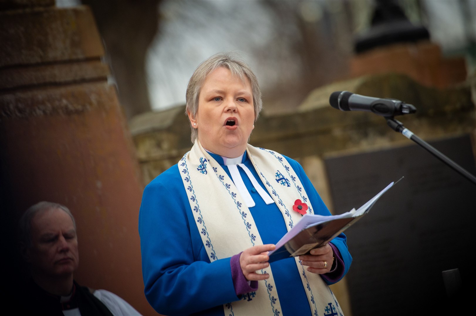 Rev Fiona Smith at last year's Remembrance Service Picture: Callum Mackay.