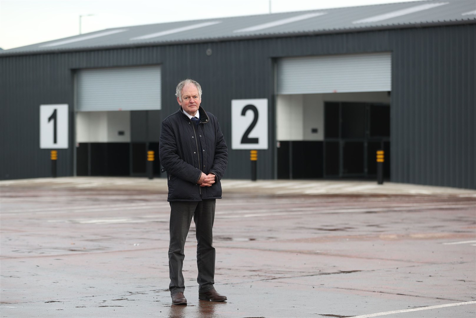 Northern Ireland’s chief veterinary officer, Dr Robert Huey, at a checking facility at Belfast Port (Liam McBurney/PA)