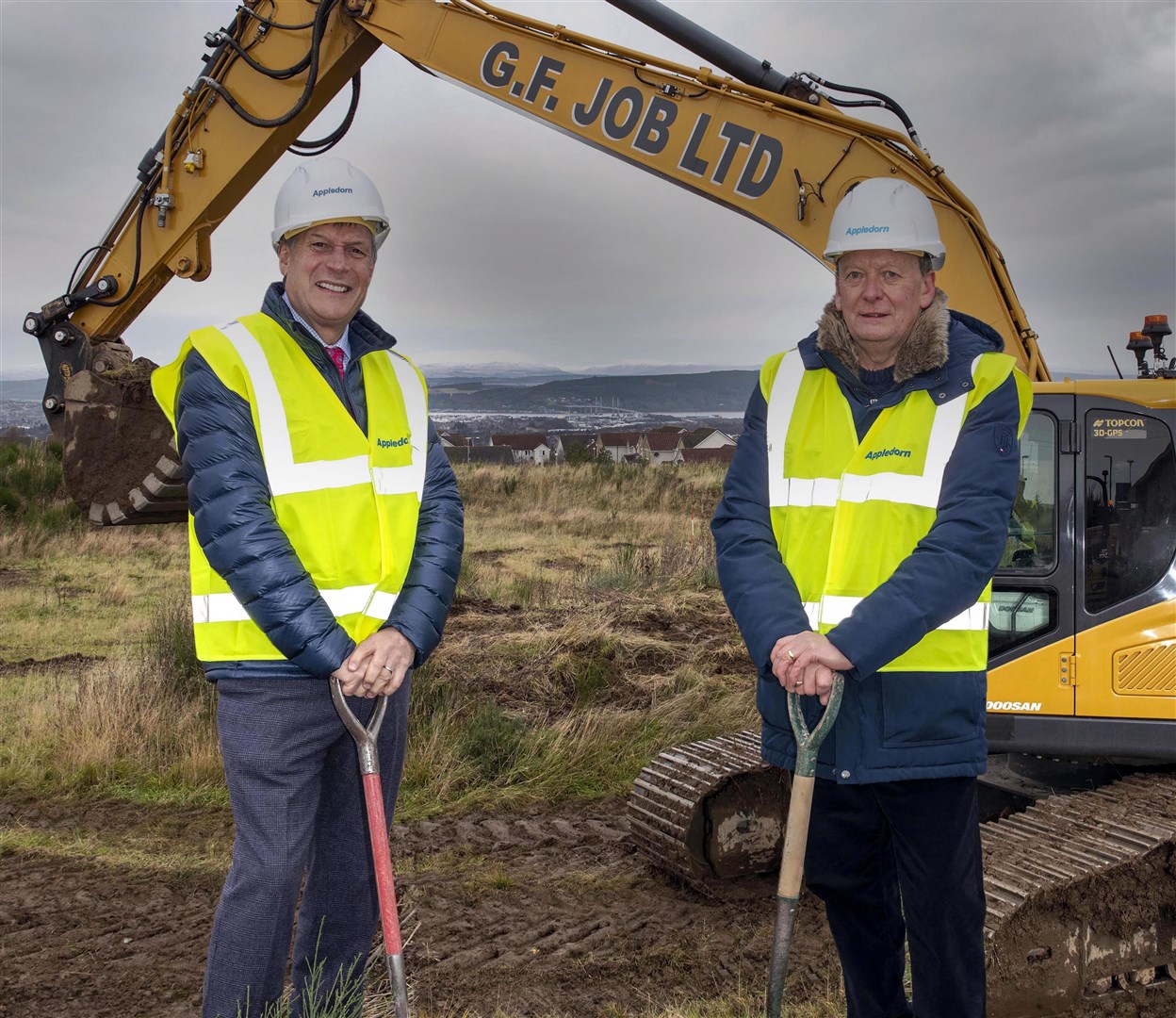 Construction of new Parklands Care Home begins at Milton of Leys Inverness Ron Taylor Parklands Howard Rogers Appledorn Developments Pic. Trevor Martin