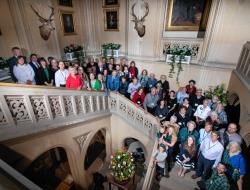 Around 60 Clan Sutherland Society members attended the 2018 Gathering. The group is pictured on the stairwell at Dunrobin Castle.