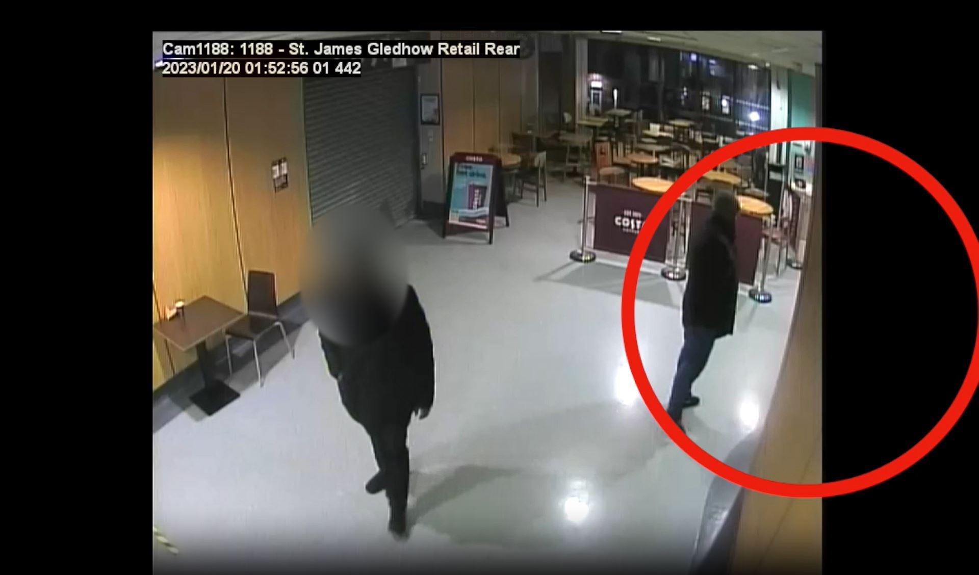 CCTV footage of Mohammad Farooq at the branch of Costa in the Gledhow Wing at St James’s Hospital in Leeds (Counter Terrorism Policing North East/PA)
