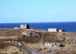 The remains of the wartime defence battery overlooking Loch Ewe at Cove.