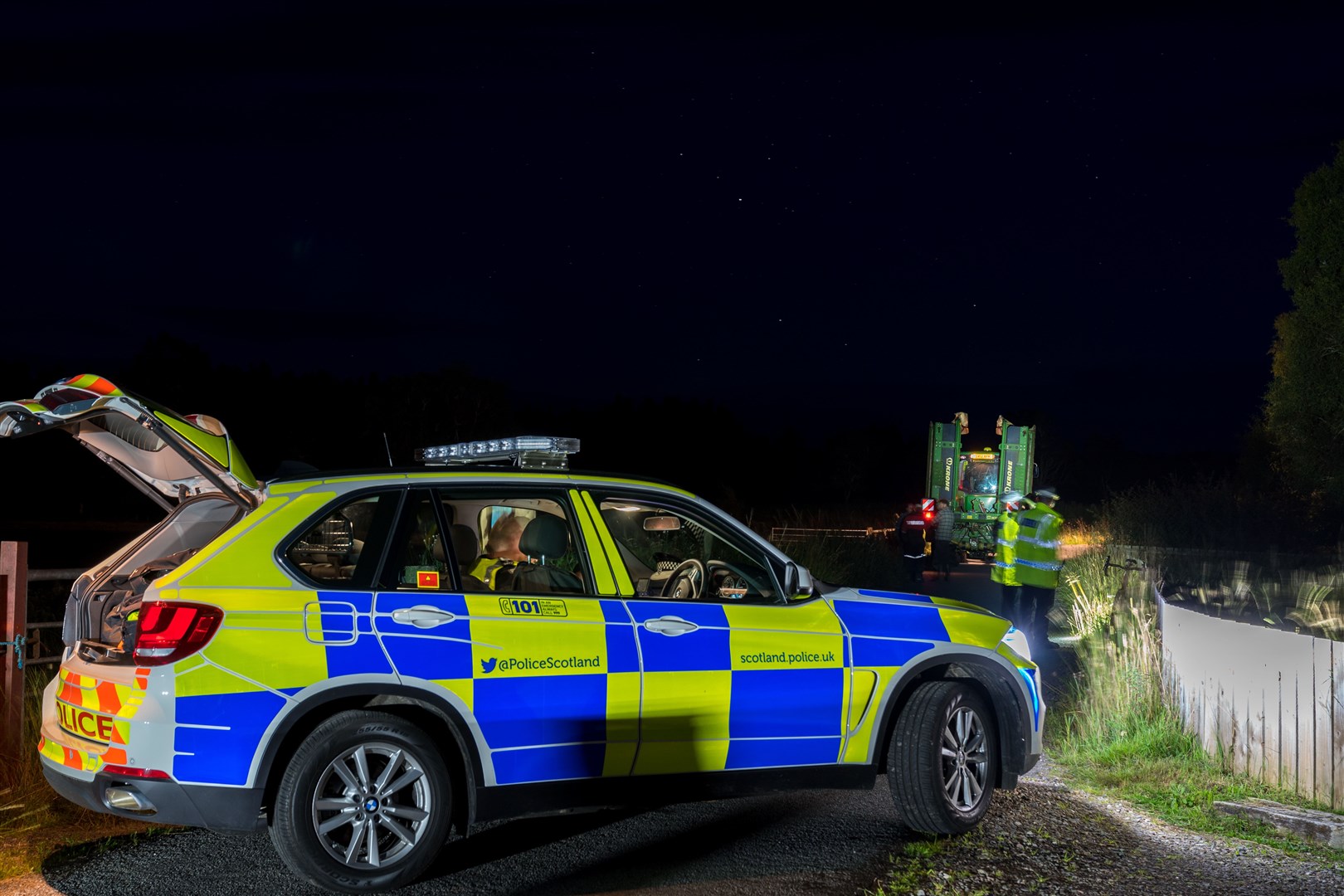 The scene of the collision involving the cyclist and tractor at Carrbridge.