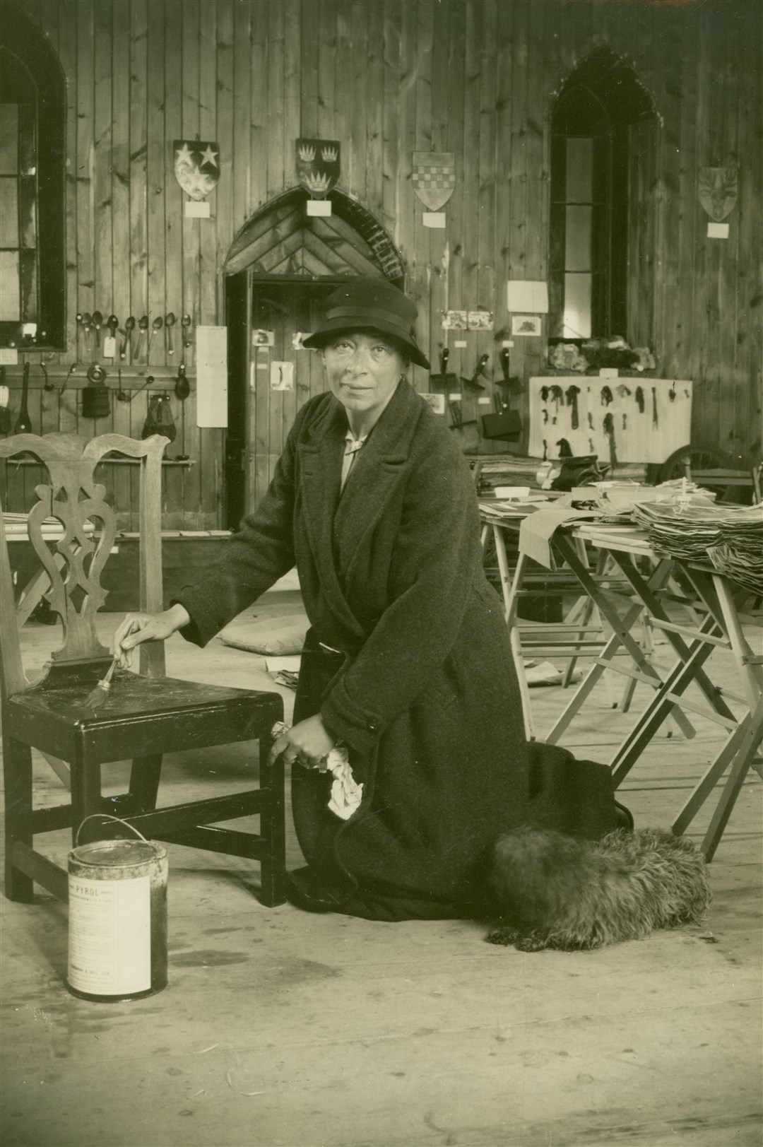 Dr Grant pictured preserving furniture. Photo: High Life Highland / Highland Folk Museum