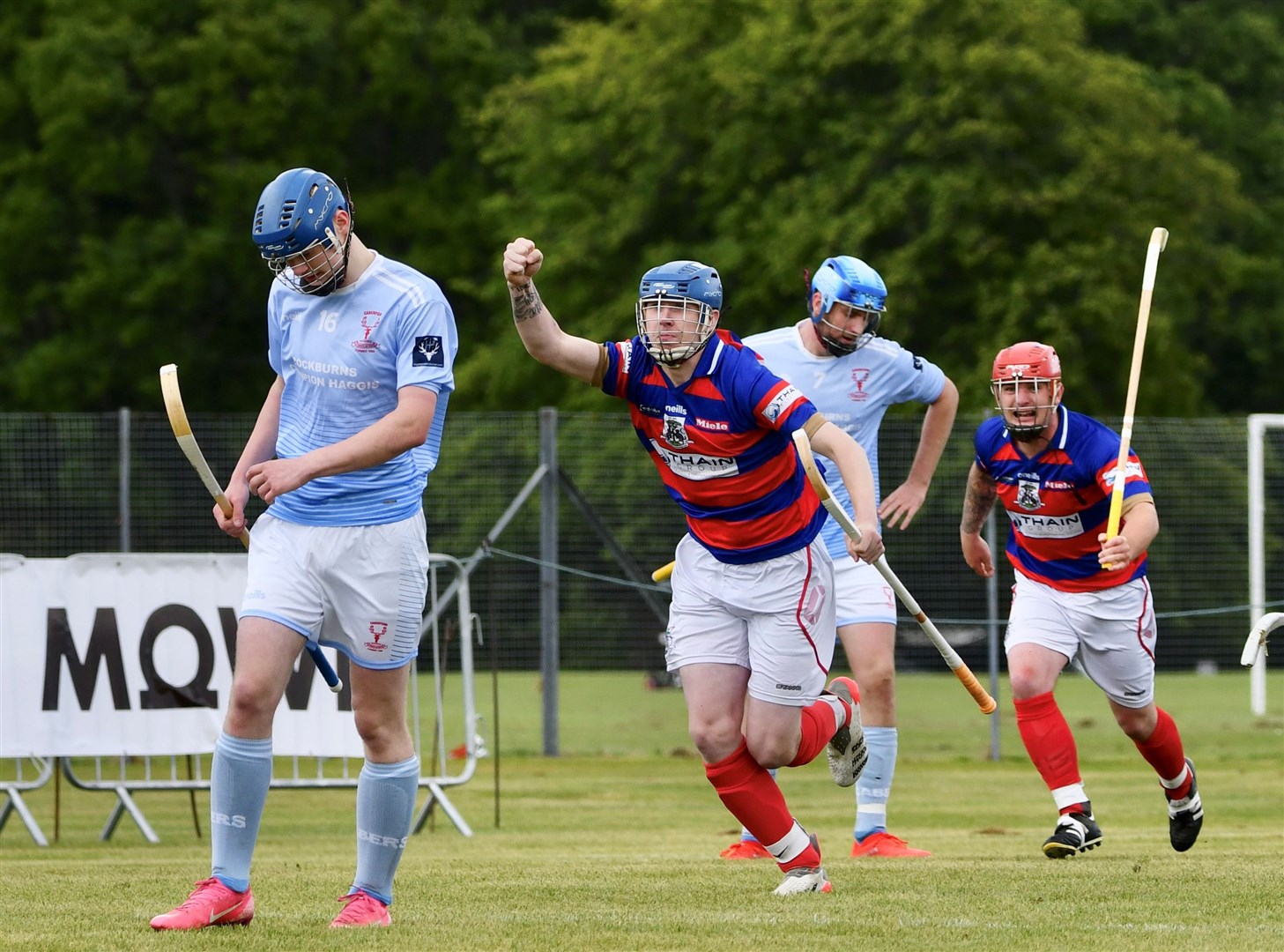 Kingussie's Dylan Borthwick (centre) has been named in the Premiership team of the season.